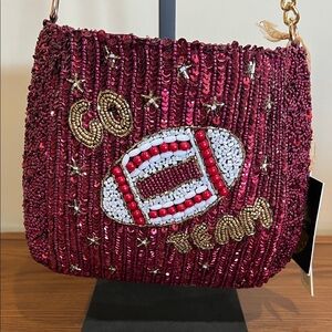 From India To You | Crimson Beaded “Go Team” Shoulder Bag